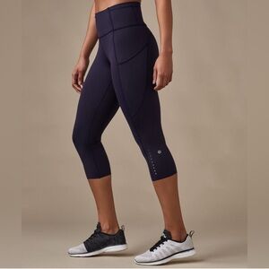 Lululemon Fast And Free High-Rise Crop Midnight Navy Size 2